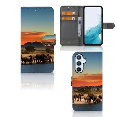 Samsung Galaxy A54 5G | Telefoonhoesje | Met pasjeshouder | Olifanten Samsung Galaxy A54 5G | Telefoonhoesje | Met pasjeshouder | Olifanten