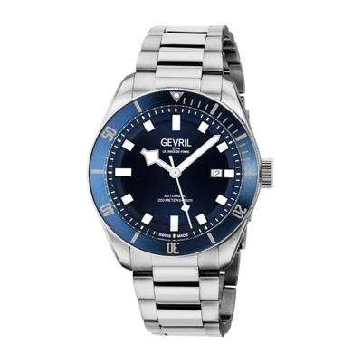 Gevril Men&apos;s Yorkville Automatic Stainless Steel Bracelet Blue 48601 Heren Horloge