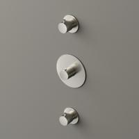 Douchethermostaat Hotbath Buddy Inbouw 2 Stopkranen Geborsteld Nikkel (excl. inbouwdeel) - thumbnail