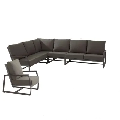 New Mauritius hoekbank groot met loungestoel