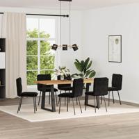 Eetkamerstoelen 6 st fluweel zwart - thumbnail