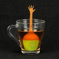 Grappige hand gebaren thee Infuser zwarte Theezeef FDA grade siliconen losse blad Kruiden Spice houder thee brouwen tools (Palm gebaar) - thumbnail