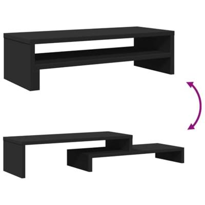 VidaXL Monitorstandaard 54x22x15 cm bewerkt hout zwart