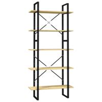 Boekenkast met 5 schappen 80x30x175 cm massief grenenhout - thumbnail