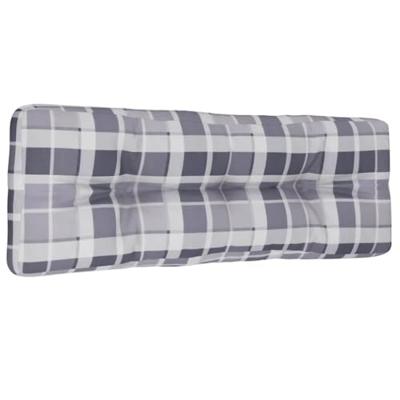 VidaXL Palletkussen 120x40x12 cm stof ruitpatroon grijs VidaXL Palletkussen 120x40x12 cm stof ruitpatroon grijs