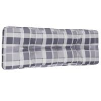VidaXL Palletkussen 120x40x12 cm stof ruitpatroon grijs - thumbnail
