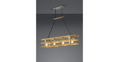 Trio Hanglamp Khan L 100 Cm Hout - Mat Chroom
