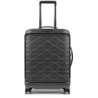 Piquadro PQ-BIZ Ultra Slim USB Cabin Expandable Spinner 55 Front Pocket Black - thumbnail