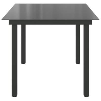 Tuintafel 150x90x74 cm aluminium en glas zwart Tuintafel 150x90x74 cm aluminium en glas zwart