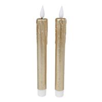 LED Kaarsen + Afstandsbediening 2 Stuks Goud - thumbnail