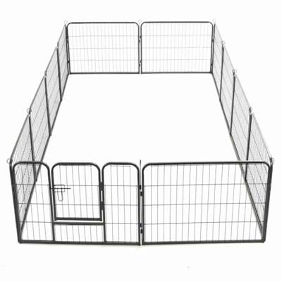 Hondenren met 12 panelen 80x60 cm staal zwart - thumbnail