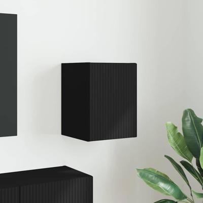 TV Wandkast Wandgemonteerd Zwart 30 x 31 x 40 cm Bewerkt hout