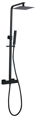 Wiesbaden Regendouche Rombo Eco Twenty Opbouwset Thermostaatkraan 20 cm Mat Zwart