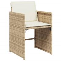 7-delige Tuinset met kussens poly rattan beige - thumbnail