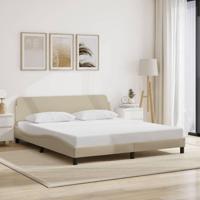 Bedframe zonder matras stof crmekleurig 180x200 cm - thumbnail