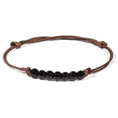 Edelsteen Armband Obsidiaan met Koord Edelsteen Armband Obsidiaan met Koord