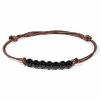 Edelsteen Armband Obsidiaan met Koord - thumbnail