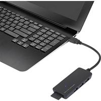 Renkforce USB 3.2 Gen 1-hub 3 poorten Met ingebouwde SD-kaartlezer Zwart - thumbnail