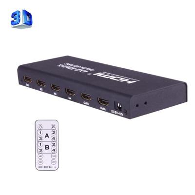 HDMI 4x2 Matrix Switcher / Splitter met Afstandsbediening ondersteunt ARC / MHL / 4Kx2K / 3D 4 Poorts HDMI Input 2 Poorts HDMI Output