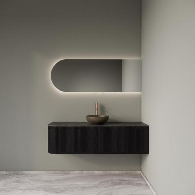 Badkamermeubelset Gliss Design Alluro 140 cm Rechts Black Veneer