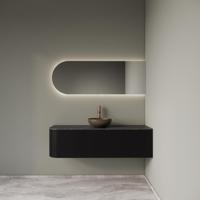 Badkamermeubelset Gliss Design Alluro 140 cm Rechts Black Veneer - thumbnail