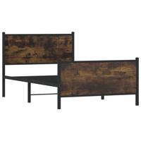 Bedframe zonder matras metaal gerookt eikenkleurig 100x190 cm - thumbnail