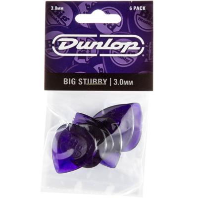 Dunlop Big Stubby 3.00mm 6-pack plectrumset paars Dunlop Big Stubby 3.00mm 6-pack plectrumset paars