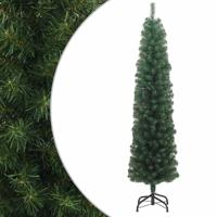 VidaXL Kunstkerstboom met standaard smal 240 cm pvc groen - thumbnail