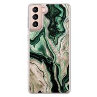 Samsung Galaxy S21 Plus hybride hoesje - Green waves - thumbnail