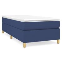 Boxspring met matras stof blauw 90x200 cm - thumbnail