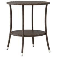 3-delige Bistroset met kussens poly rattan bruin - thumbnail