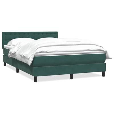 Boxspring met matras fluweel donkergroen 160x210 cm
