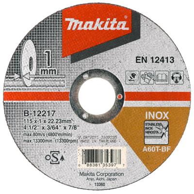 Makita B-46931 Doorslijpschijf 125x22,23x1,6mm RVS Makita B-46931 Doorslijpschijf 125x22,23x1,6mm RVS