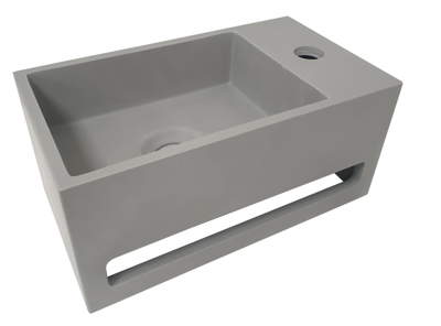 Fontein met Handdoekhouder BWS Betonlook 35.6x20.3x15.9 cm Grijs (kraangat rechts) Fontein met Handdoekhouder BWS Betonlook 35.6x20.3x15.9 cm Grijs (kraangat rechts)