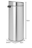 Brabantia touch bin afvalemmer 30 liter matt steel fingerprint proof - thumbnail