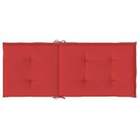 VidaXL Tuinstoelkussens 4 st hoge rug 120x50x3 cm stof rood - thumbnail