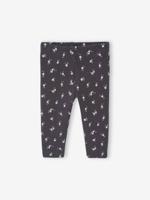 Bedrukte babylegging in ribgebreide stof antraciet - thumbnail