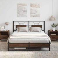 Bedframe zonder matras bewerkt hout bruin eikenkleur 150x200 cm - thumbnail