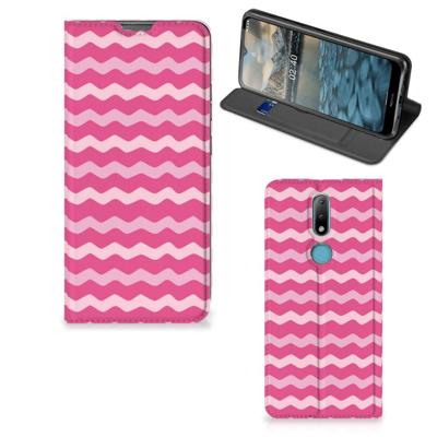 Nokia 2.4 | Hoesje met Magneet | Waves Pink