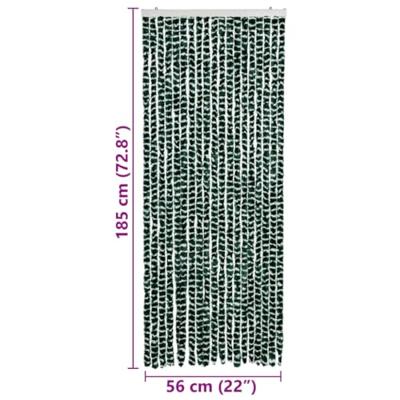 VidaXL Vliegengordijn 56x185 cm chenille groen en wit