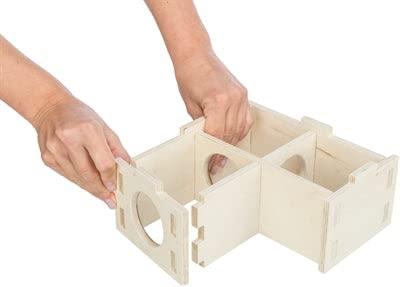 TRIXIE KNAAGDIERHUIS 3 KAMERS ONBEHANDELD HOUT NATUREL 30X30X12 CM