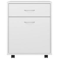 Rolkast 45x38x54 cm bewerkt hout wit - thumbnail