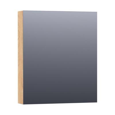 Brauer Impress Deluxe Spiegelkast - 60 cm - met interne en externe Verlichting - 1 Rechtsdraaiende Dubbelzijdige Spiegeldeur - Forest Tan