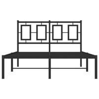 Bedframe met hoofdbord metaal zwart 120x200 cm - thumbnail