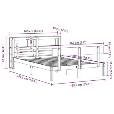 Bedframe zonder matras massief grenenhout 160x200 cm Bedframe zonder matras massief grenenhout 160x200 cm