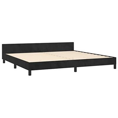 Bedframe zonder matras 200x200 cm fluweel zwart