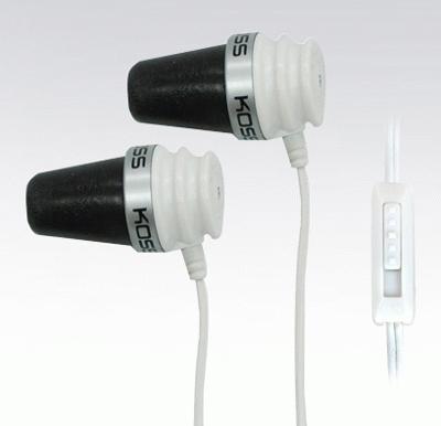 Koss SparkPlug In-Ear Hoofdtelefoon Oortelefoon - Wit/Zwart
