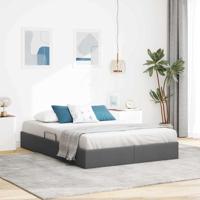 Opslag bed met matras met opslag Donkergrijs 140 x 200 cm Stof - thumbnail