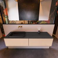 Badkamermeubelset Mondiaz Erin 150 cm met 2 Lades met RIDGE Wastafel Links Urban Zonder Kraangaten Greeploos Mat Rosee - thumbnail