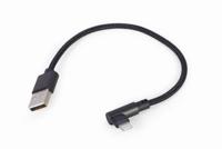 Haakse 8-pins laad- & datakabel, 0.2 m, zwart - thumbnail